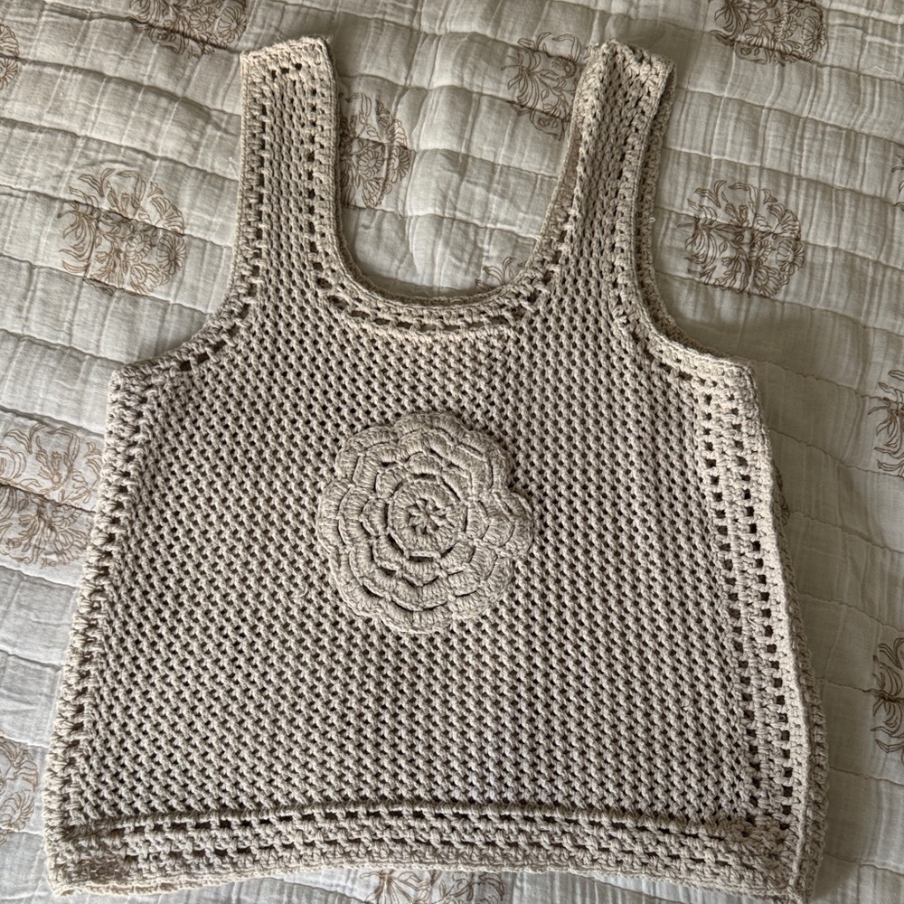Jessica Simpson Cream Crochet Knit Top